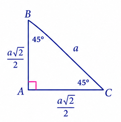 45-45-90 right isosceles triangle