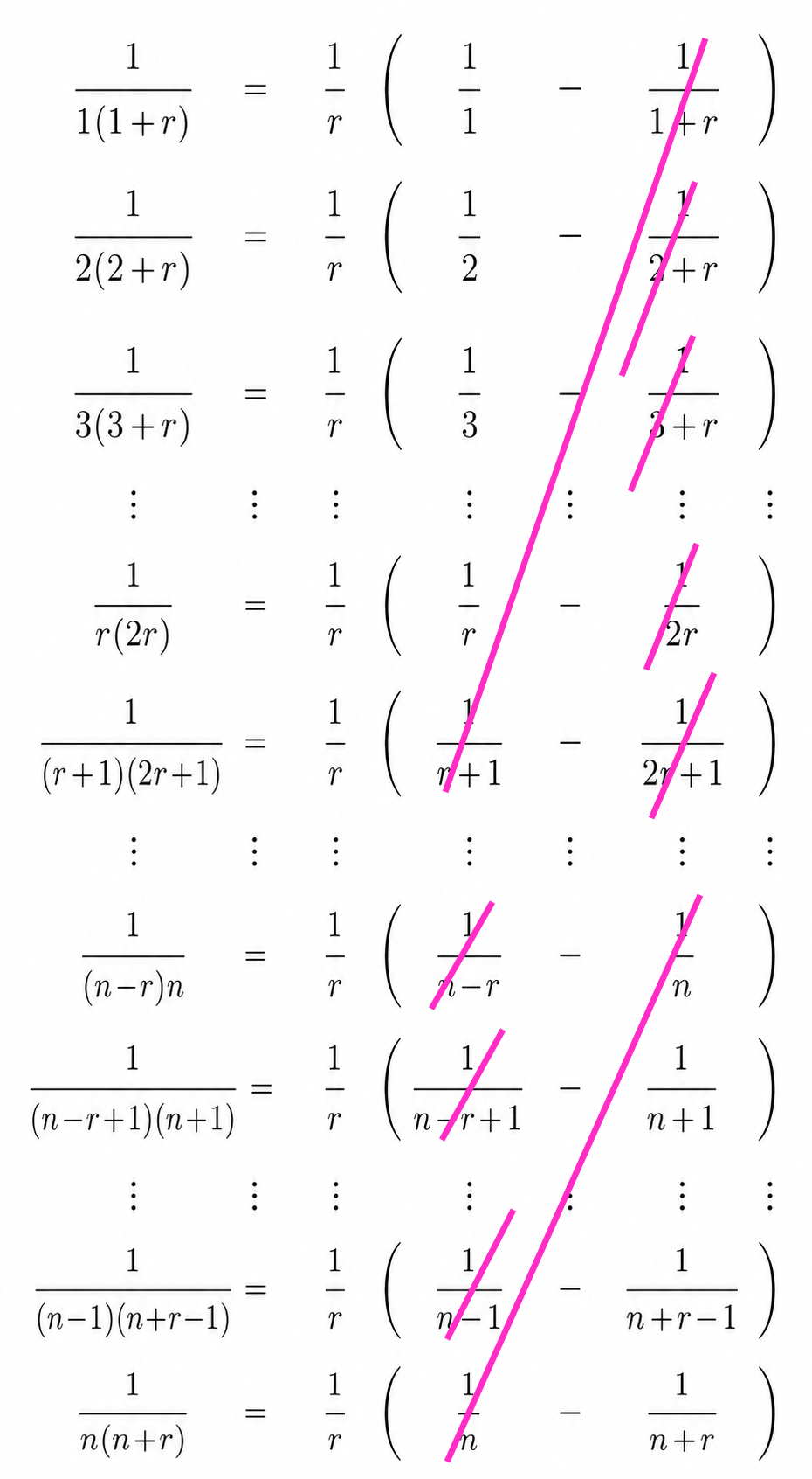 Telescoping decomposition with an index gap of r
