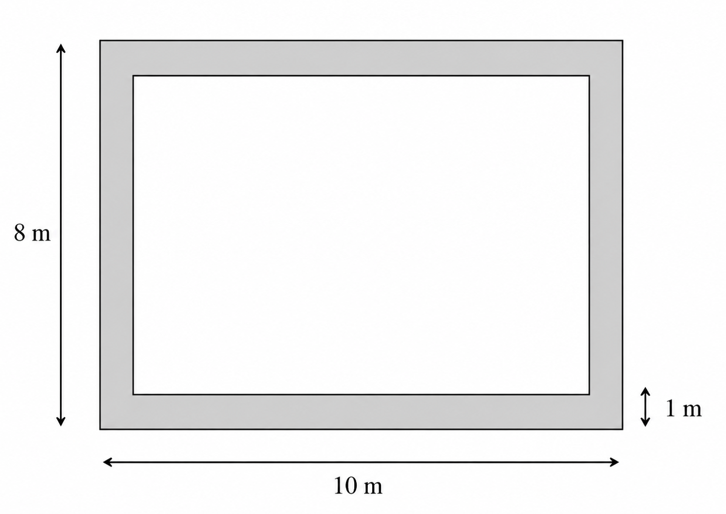 Rectangular field showing the shaded reachable area