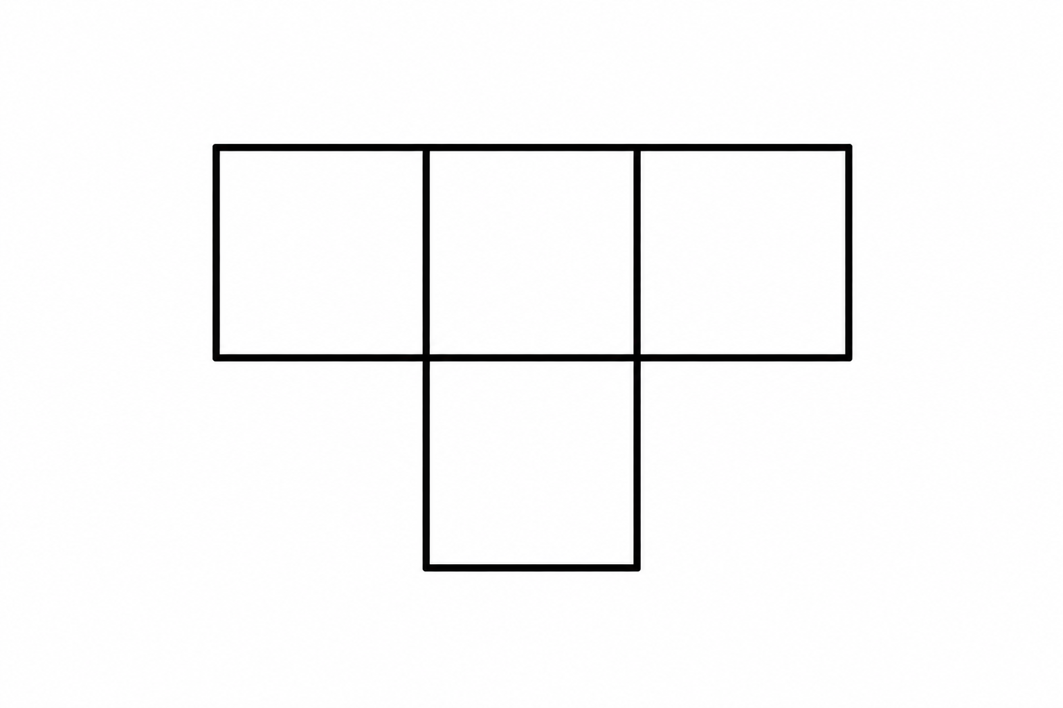 T-shaped tile made of four unit squares