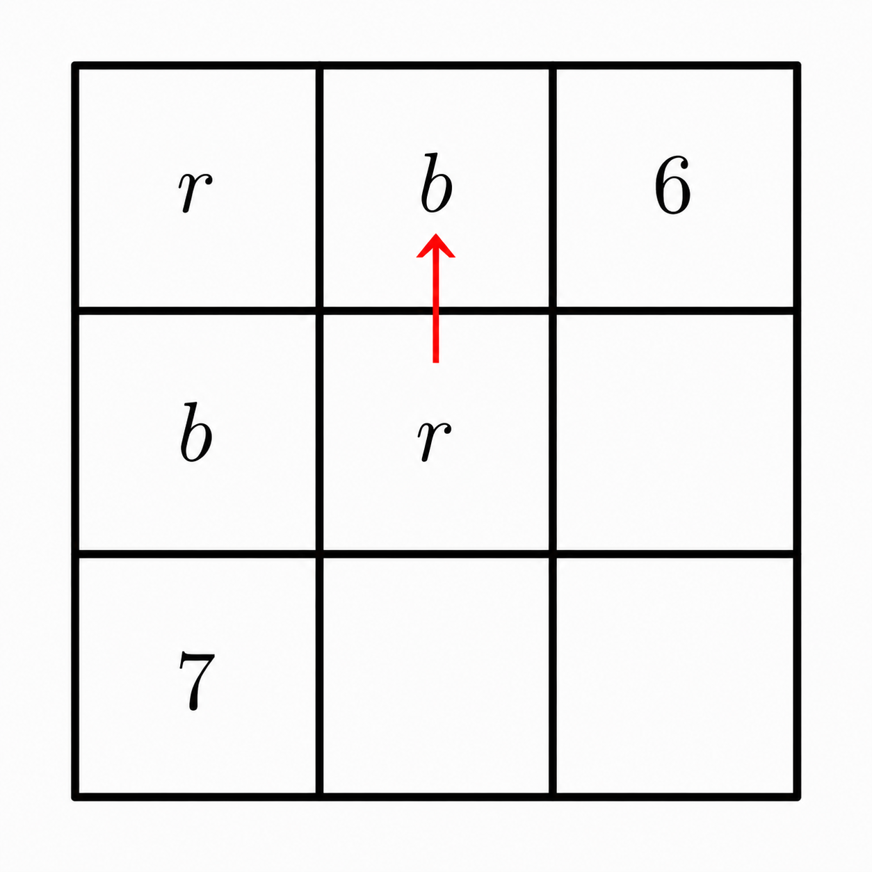 Case 3-1 with square 5 forced to be red