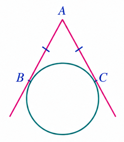 Two tangents from external point A meeting circle at B and C