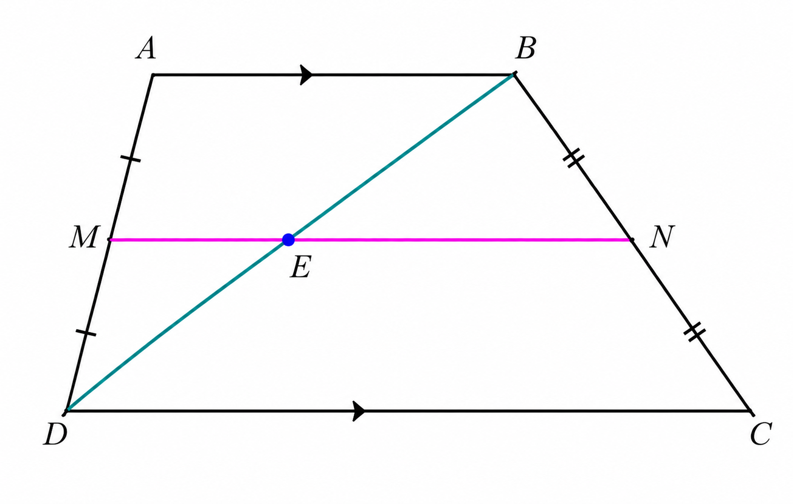 Proof of trapezoid midsegment length formula