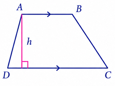 Trapezoid ABCD with height h