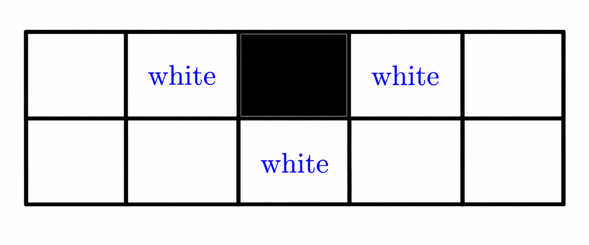 Middle column with the top cell black