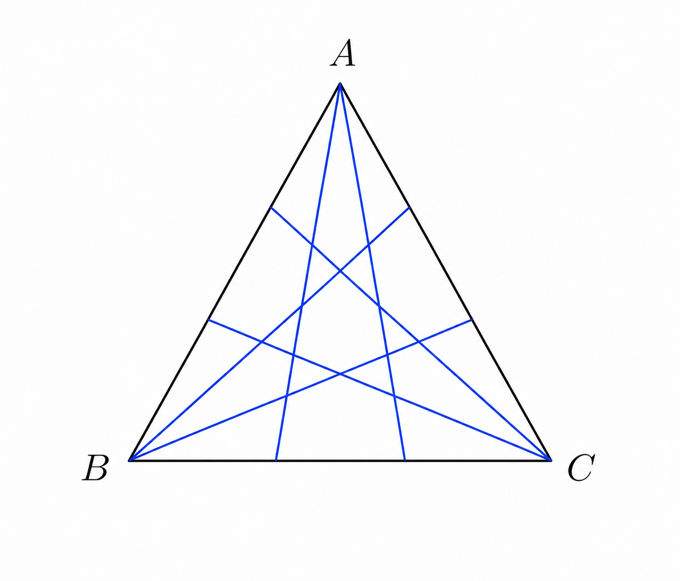 Equilateral triangle with trisected angles
