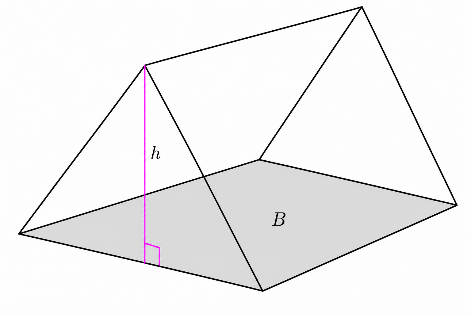 Triangular prism with triangular base and height
