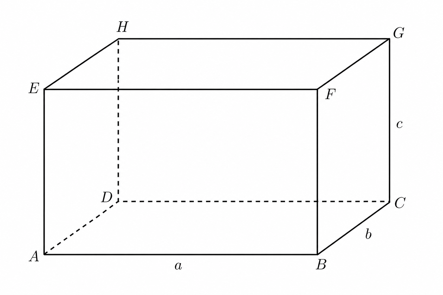 Rectangular prism with sides a, b, c