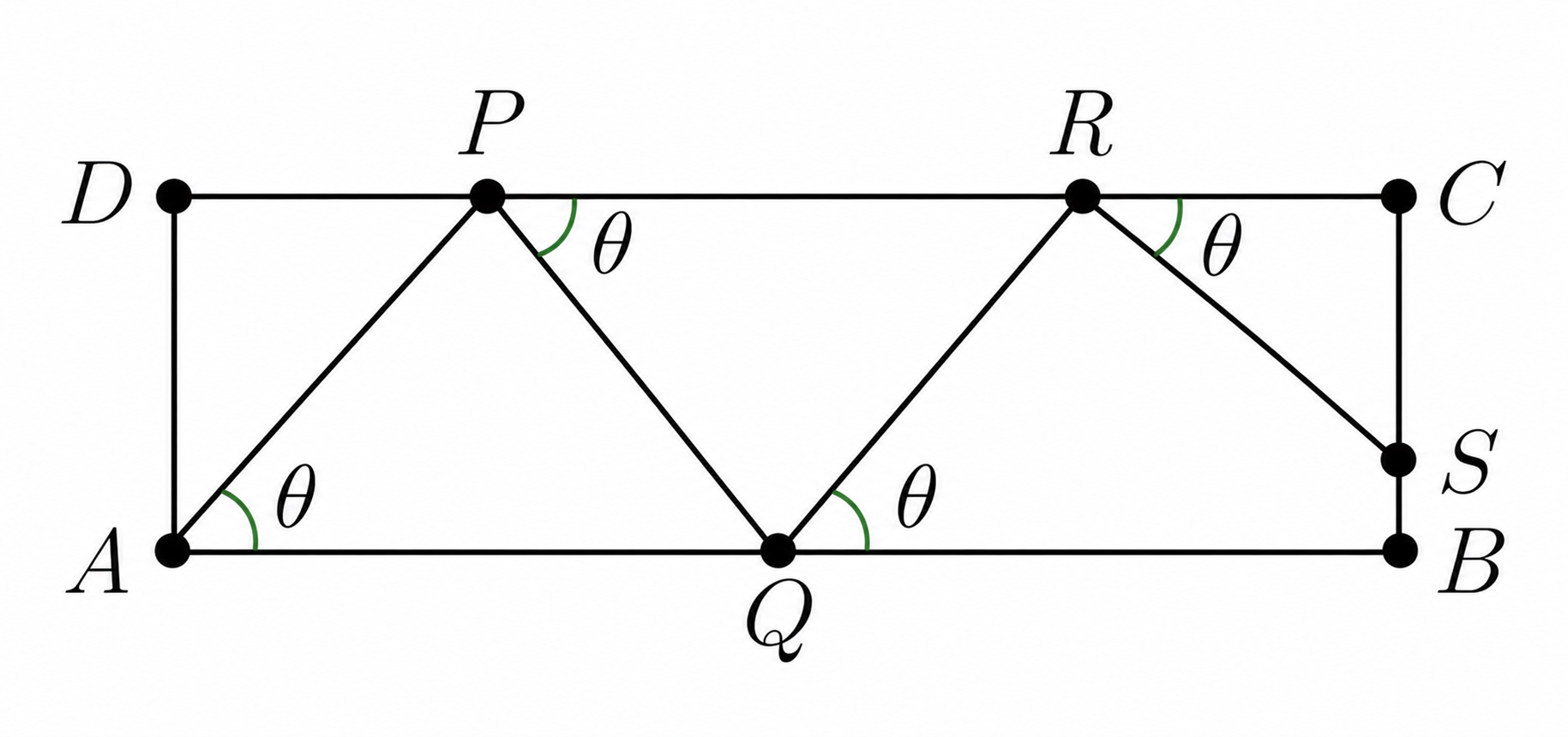 Zigzag path across a 100-meter by 30-meter rectangular field