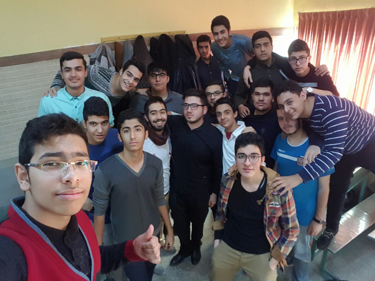 Group photo with students